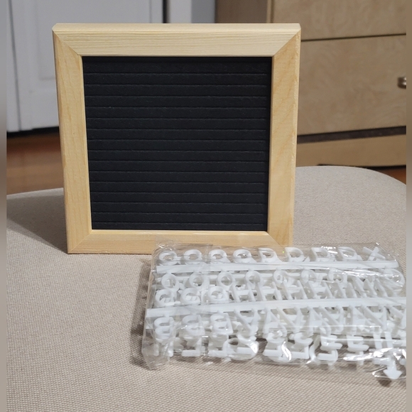 6/$25 Black Felt Letter Board with Wooden Frame - Picture 2 of 5